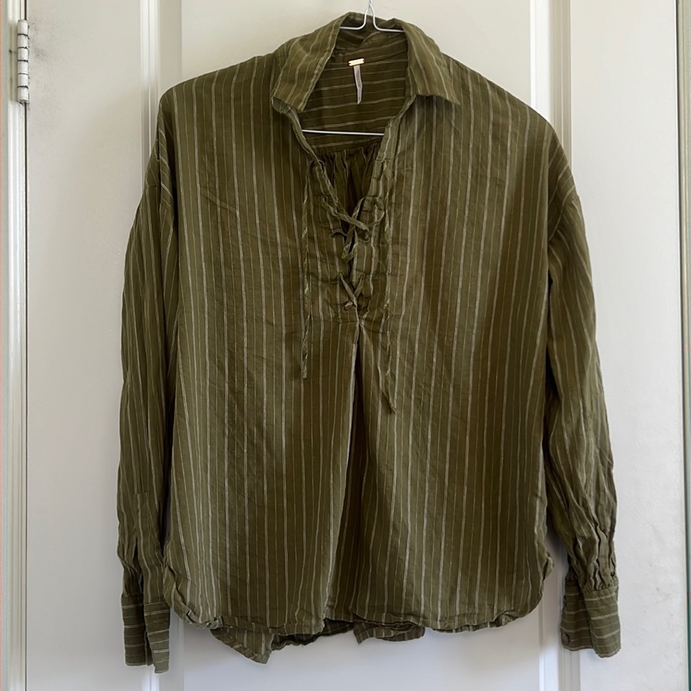 Free People striped linen blouse